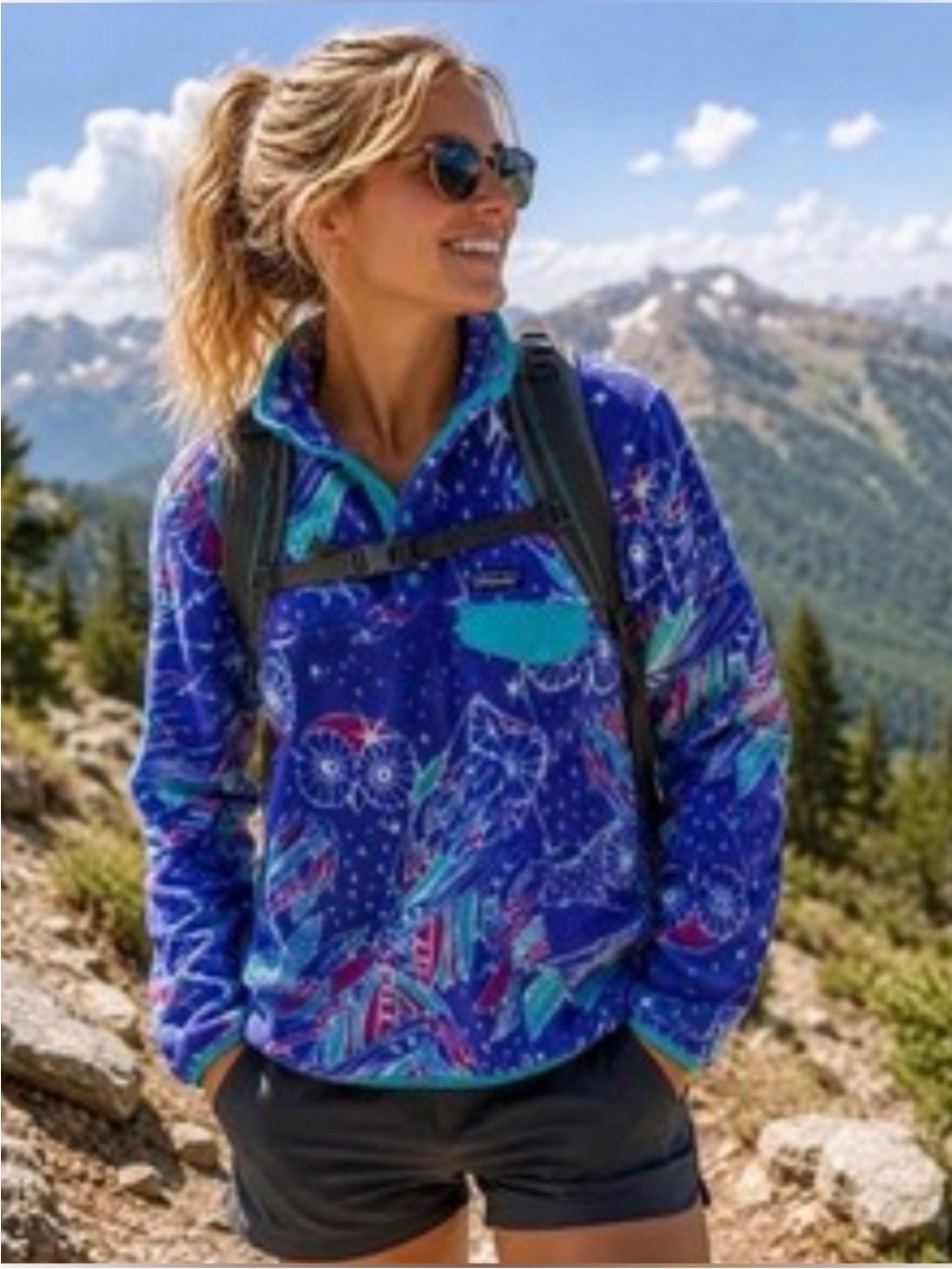 Patagonia Synchilla® Snap-T® Fleece Pullover- Moon Owl: Harvest Moon Blue- RARE